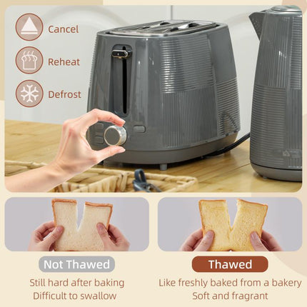 Discover a Smarter Everyday Essential: Give Your Kitchen an Everyday Upgrade – Grey Kettle and Toaster Set