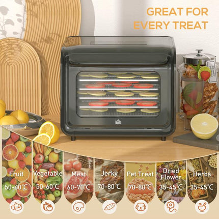 35-70 DegreesC Six-Tray Food Dehydrator - Black