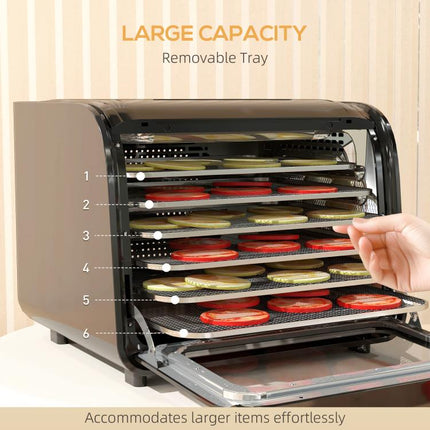 35-70 DegreesC Six-Tray Food Dehydrator - Black
