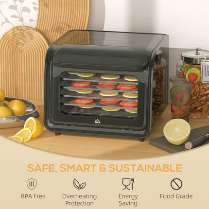 35-70 DegreesC Six-Tray Food Dehydrator - Black