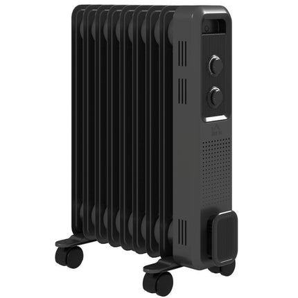 2000W Oil Filled Radiator Heater 9 Fin Portable Electric Heater 3 Heat Settings Wheels.