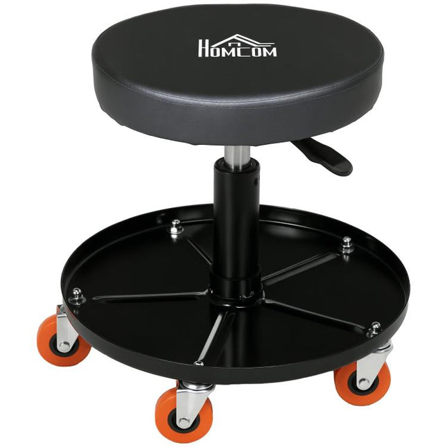 Adjustable Rolling Workshop Stool with Wheels
