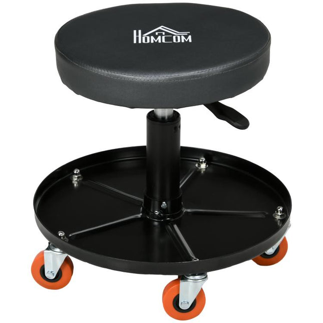 Adjustable Rolling Workshop Stool with Wheels