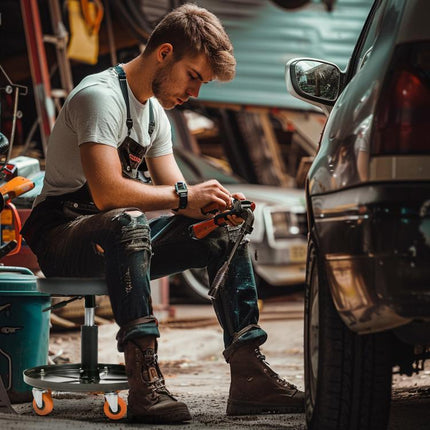 Keep Tools Within Reach – Adjustable Rolling Workshop Stool