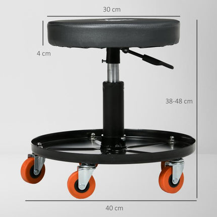 Keep Tools Within Reach – Adjustable Rolling Workshop Stool