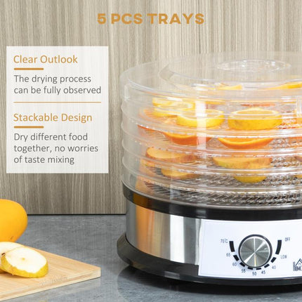 Turn Fresh Produce into Tasty Snacks – 5-Tray Food Dehydrator
