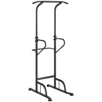 Power Tower Dip Station Pull Up Bar Multi-Function Push Up Equipment with Adjustable Height for Home Gym Strength Training Workout Fitness