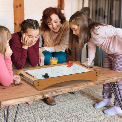 2.5FT Tabletop Air Hockey Game Table Wooden Portable Party Gaming Toy for Kids Children Adult