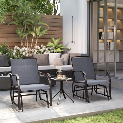 2-Seater Glider Rocking Chair and Table Set, Garden Patio Bistro Furniture Set