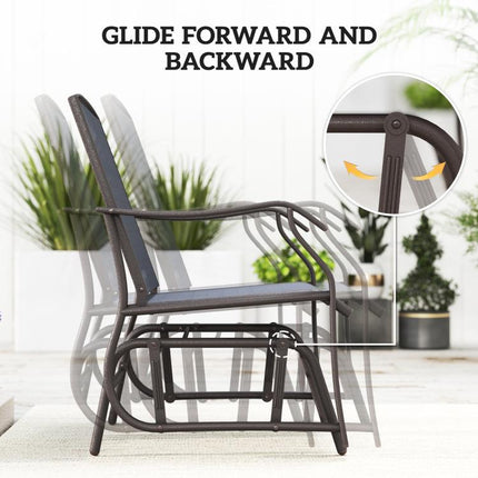 2-Seater Glider Rocking Chair and Table Set, Garden Patio Bistro Furniture Set