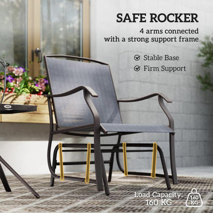 2-Seater Glider Rocking Chair and Table Set, Garden Patio Bistro Furniture Set