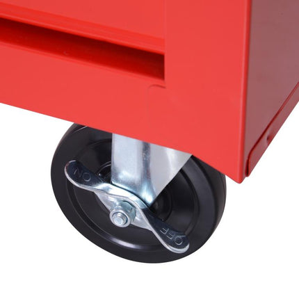 Roller Tool Cabinet 7 Drawers Storage Chest Box Swivel Garage Workshop Red