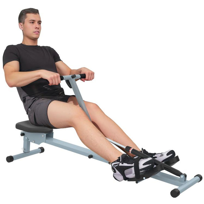 Compact Rowing Machine with 12 Levels of Resistance and LCD Monitor, Cardio Rower for Home Gym Full Workout Training