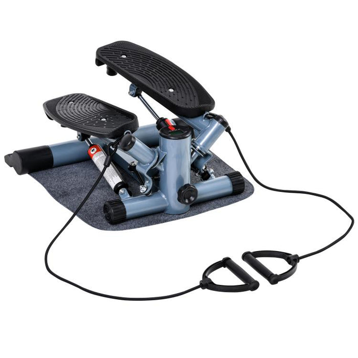 Mini Stepper Step Machine with Resistance Bands and Cushion Mat for Leg Arm Full Body Training Fitness Stair Stepper