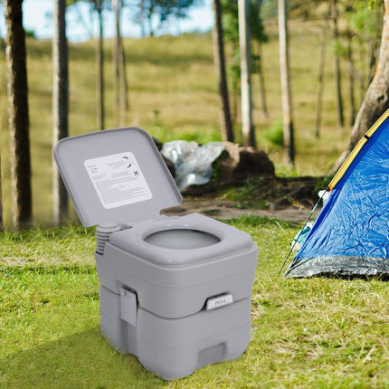 Portable Camping Toilet 20L Flushable Porta Potty 10L Water Tank Caravan Travel RV
