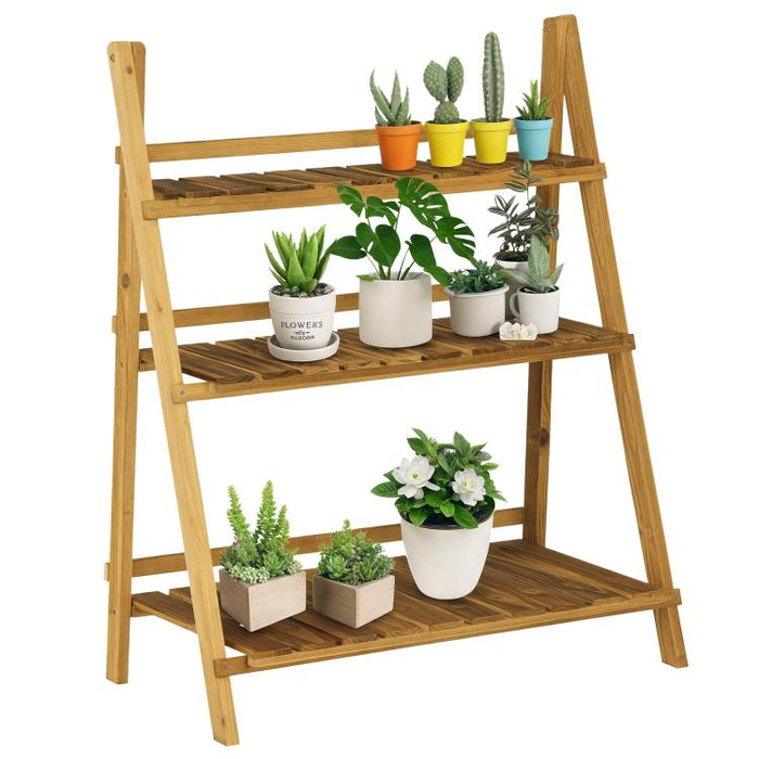 Let Every Plant Shine – Folding 3-Tier Wooden Flower Pot Stand
