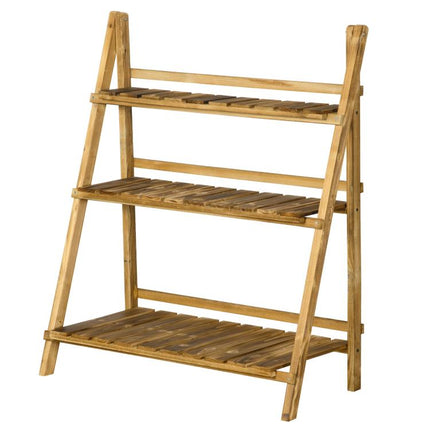 Let Every Plant Shine – Folding 3-Tier Wooden Flower Pot Stand