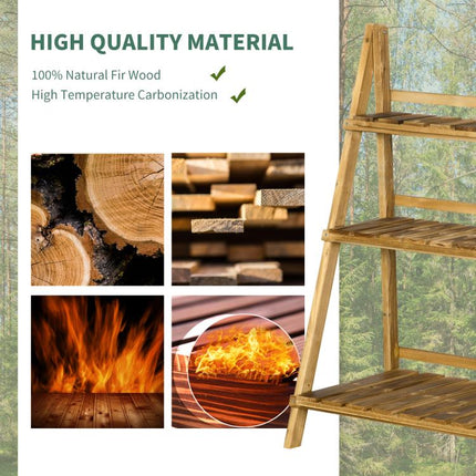 Let Every Plant Shine – Folding 3-Tier Wooden Flower Pot Stand