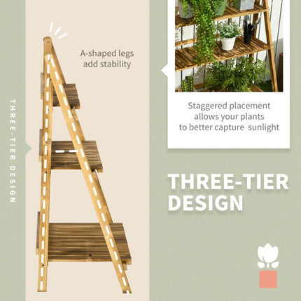 Let Every Plant Shine – Folding 3-Tier Wooden Flower Pot Stand