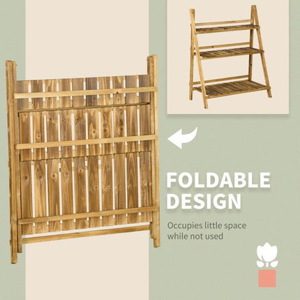 Let Every Plant Shine – Folding 3-Tier Wooden Flower Pot Stand