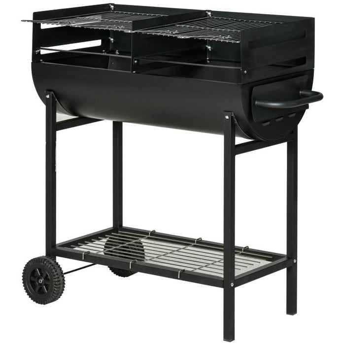 Grill More at Once – Wheeled 2-Grill Charcoal BBQ
