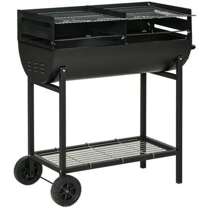 Grill More at Once – Wheeled 2-Grill Charcoal BBQ