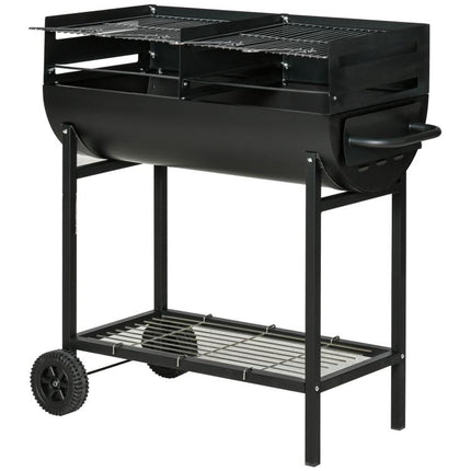 Grill More at Once – Wheeled 2-Grill Charcoal BBQ