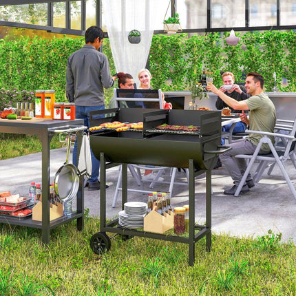Grill More at Once – Wheeled 2-Grill Charcoal BBQ