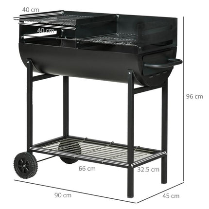 Grill More at Once – Wheeled 2-Grill Charcoal BBQ