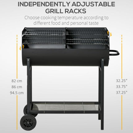 Grill More at Once – Wheeled 2-Grill Charcoal BBQ