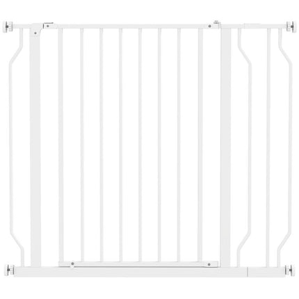 Wide Dog Safety Gate, with Door Pressure, for Doorways, Hallways, Staircases - White