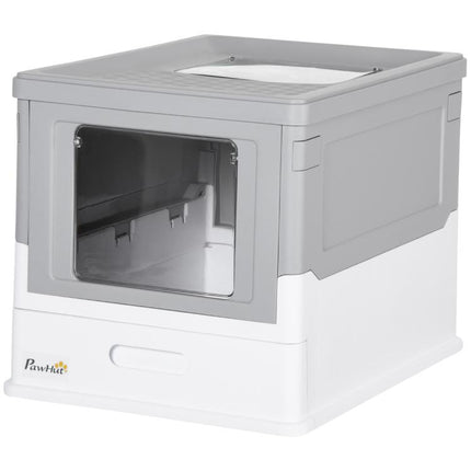 Keep Cat Care Neater – Hooded Grey Litter Box with Scoop
