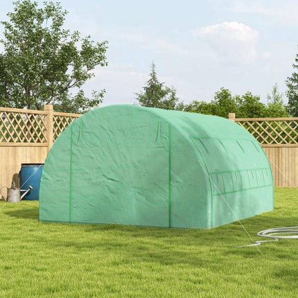 3x3m Walk-In Greenhouse Polytunnel Grow House Tent with Zipped Door & 6 Windows