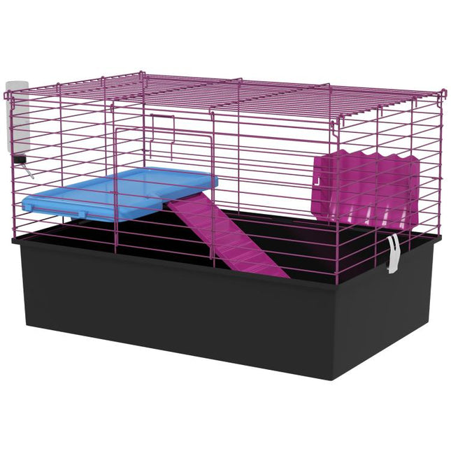 Chinchillas Small Rabbit Guinea Pig Small Animal Cage, Pet Playhouse, with Platform, Ramp, 71 x 46 x 47cm