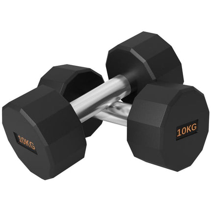 Dumbbells Weights Set with 12-Sided Shape and Non-Slip Grip for Men Women Home Gym Workout, 2 x 10kg