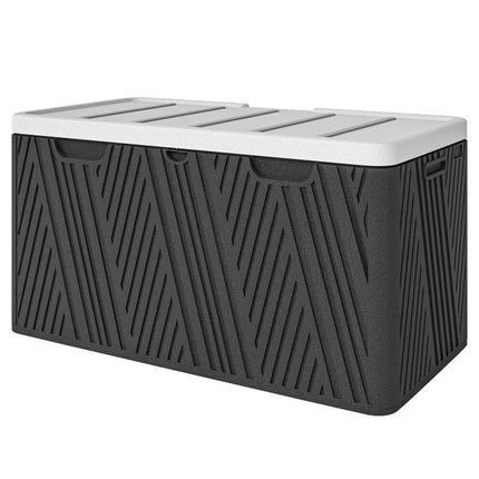 380L Waterproof Outdoor Storage Box, with Lockable Lid - Black