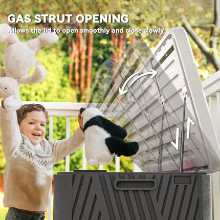 380L Waterproof Outdoor Storage Box, with Lockable Lid - Black