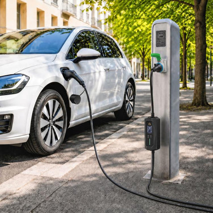 EV Charger 7kW Type 2 to Blue CEE 32A Plug with UK 3 Pin Adapter 10m