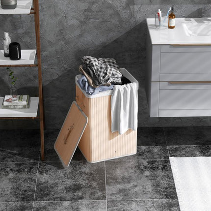 Make Laundry Day Tidier – 70L Folding Bamboo Hamper with Lid