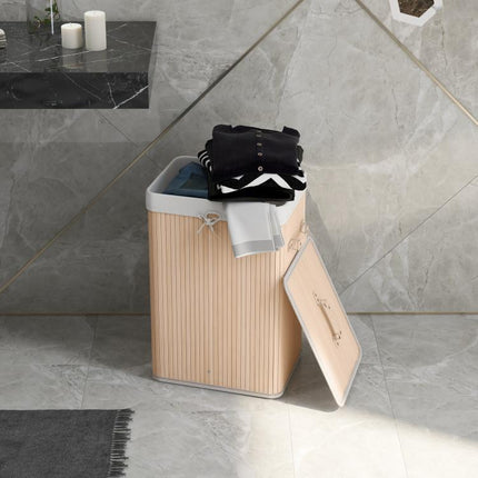 Make Laundry Day Tidier – 70L Folding Bamboo Hamper with Lid