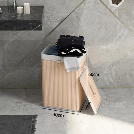 Make Laundry Day Tidier – 70L Folding Bamboo Hamper with Lid