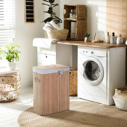 Make Laundry Day Tidier – 70L Folding Bamboo Hamper with Lid