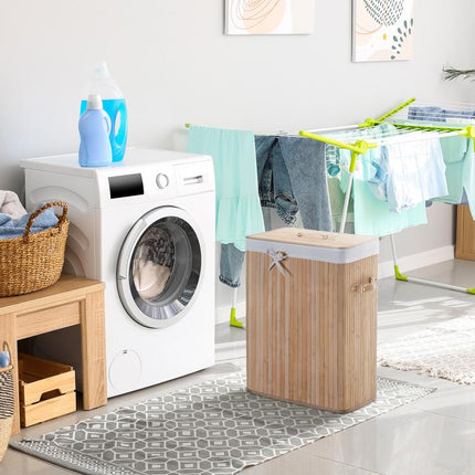 Make Laundry Day Tidier – 70L Folding Bamboo Hamper with Lid