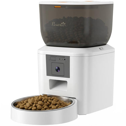 Automatic Cat Feeder with Camera, 2.4G WiFi, APP Control 4L Pet Feeder 1-10 Meals with 2-Way Audio, Dual Power Supply