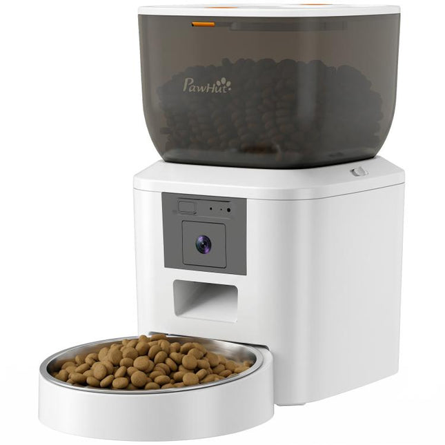 Automatic Cat Feeder with Camera, 2.4G WiFi, APP Control 4L Pet Feeder 1-10 Meals with 2-Way Audio, Dual Power Supply