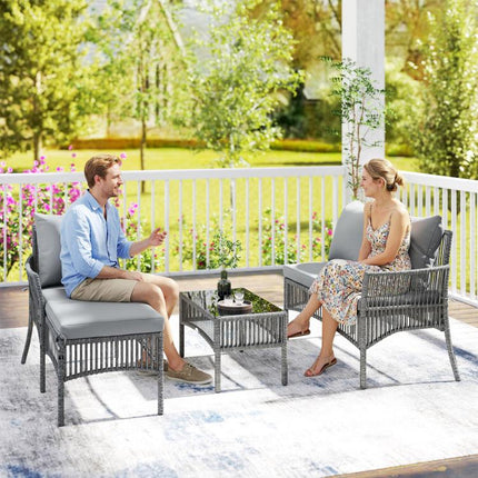 Make Outdoor Lounging a Treat – 3-Piece Rattan Corner Sofa Set