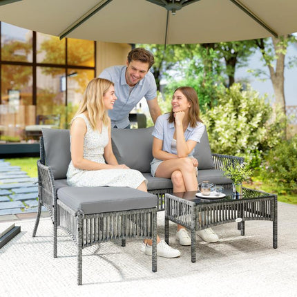 Make Outdoor Lounging a Treat – 3-Piece Rattan Corner Sofa Set
