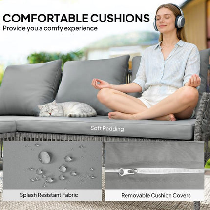 Make Outdoor Lounging a Treat – 3-Piece Rattan Corner Sofa Set