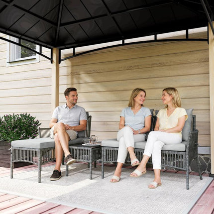 Make Outdoor Lounging a Treat – 3-Piece Rattan Corner Sofa Set