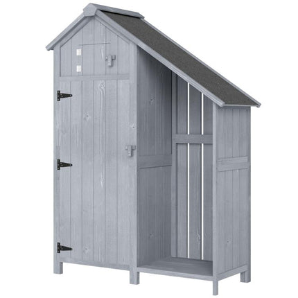 Give Garden Gear a Home – Outdoor Storage Shed with Firewood Rack